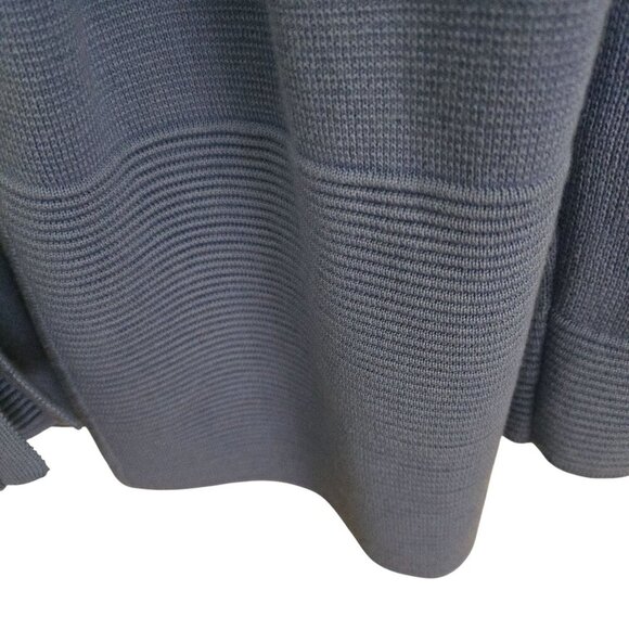 Talbots NWOT Blue Cotton Blend Ribbed Detail Open Front Sweater Jacket Size M - Picture 4 of 7